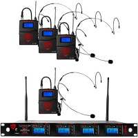 NADY 4W-1KU HM-10 四通道真分集無(wú)線頭戴系統(tǒng)（全向微型頭戴話筒）